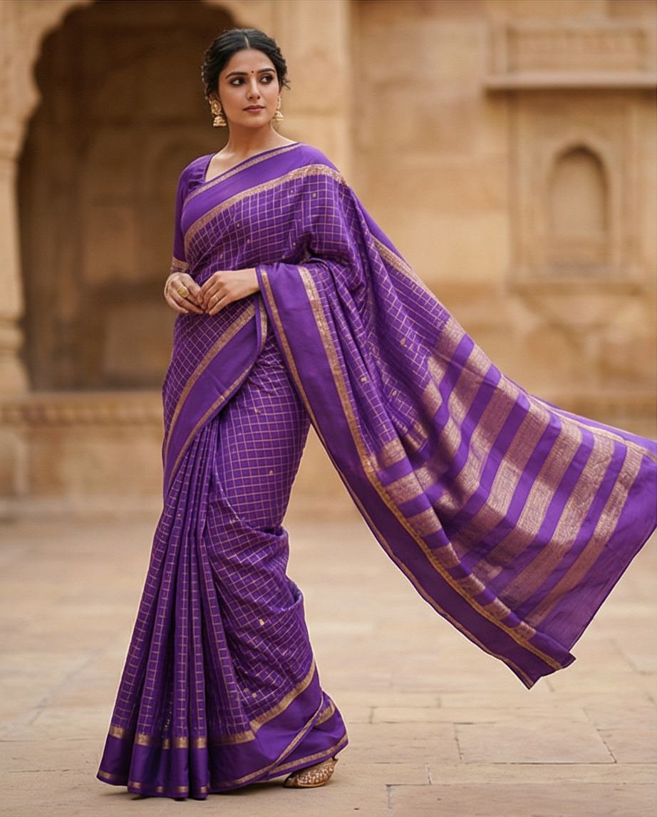 Semi crepe silk saree SR-CPP10-Purple