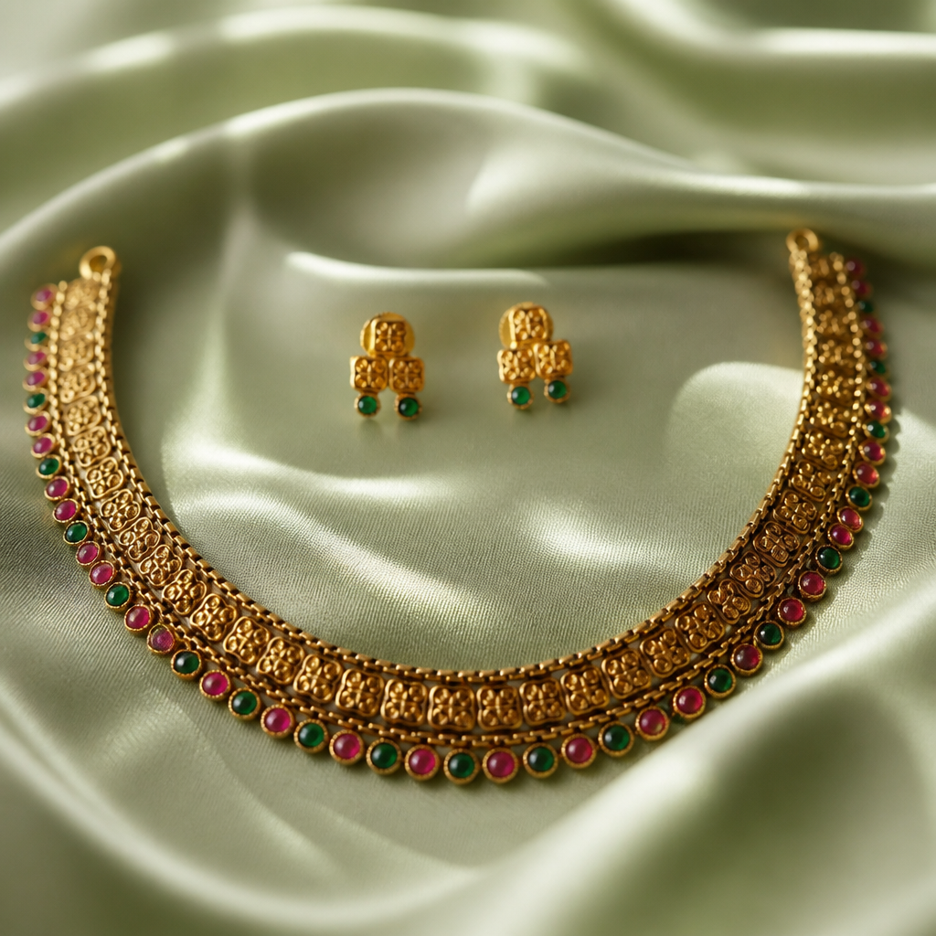 Iska Necklace with earrings (NRW-56)