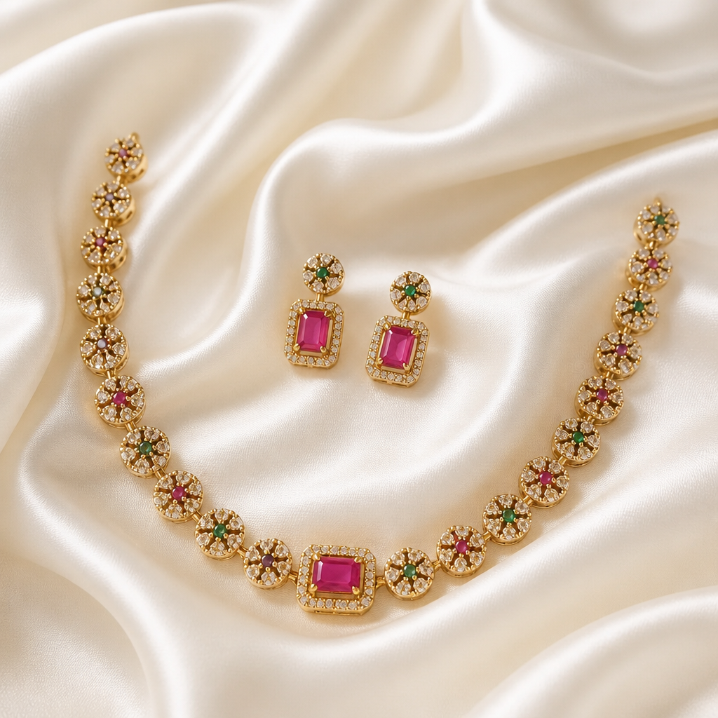 Premium Mandara Necklace with Earrings (NRW-84)