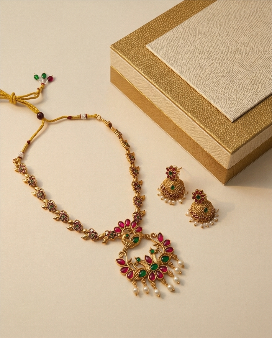 Mayura Necklace with Jumka (NRW17)