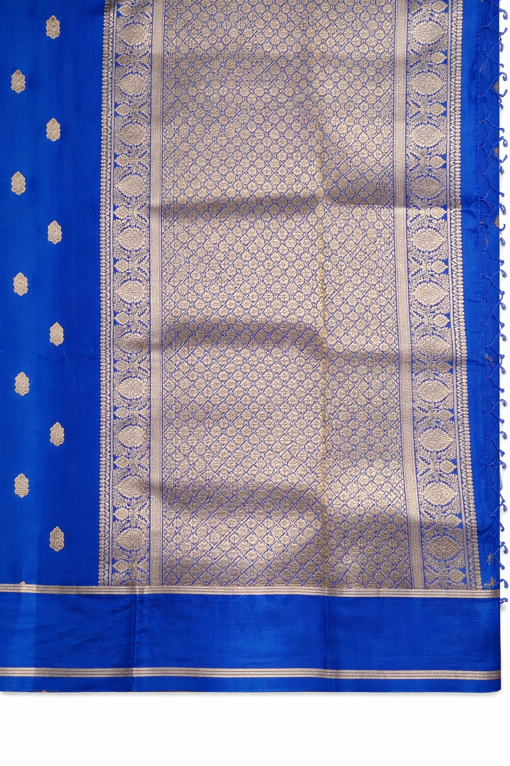 Gajji Silk - Soft woven fabric with a smooth, elegant fall - SR-PSMP9-Blue