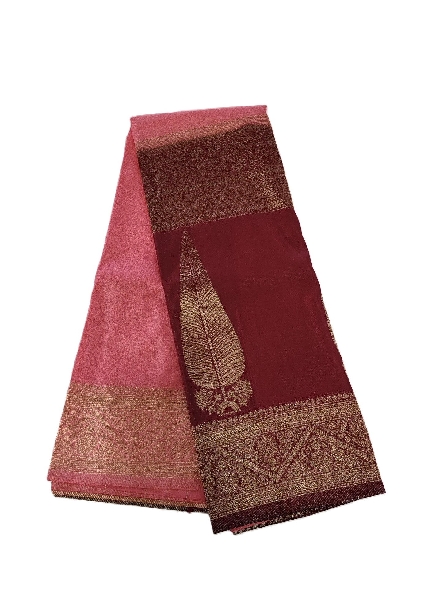 Dual‑tone combination of pink and maroon Saree - SR-PSMP10