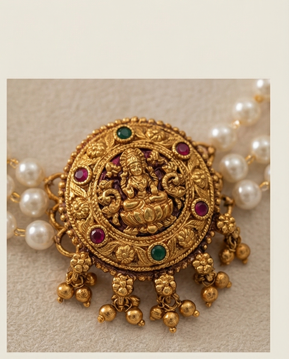 Pearl choker with Earrings (NRW42)