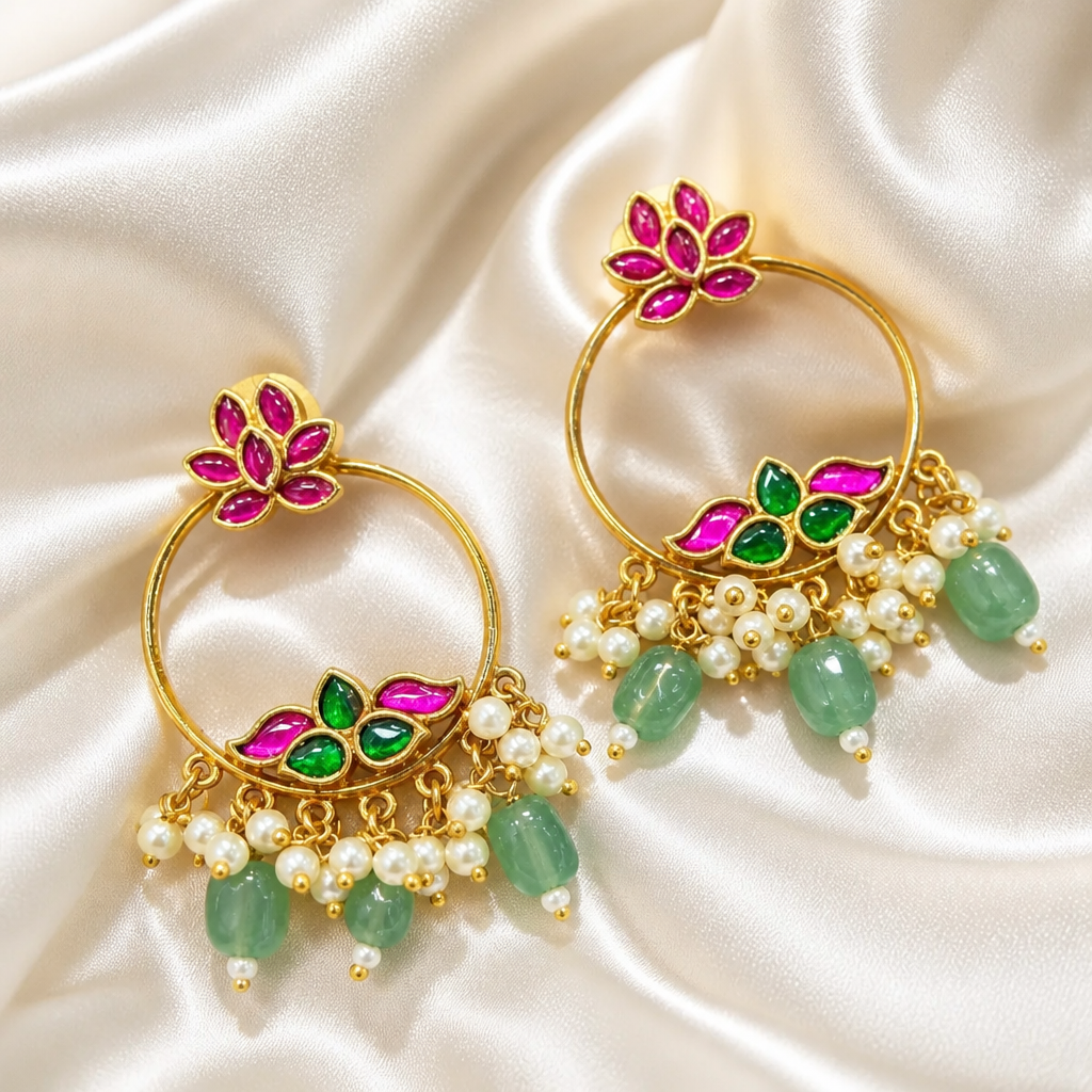 Premium Jadau chandbaali pattern Earrings (NRW-96)