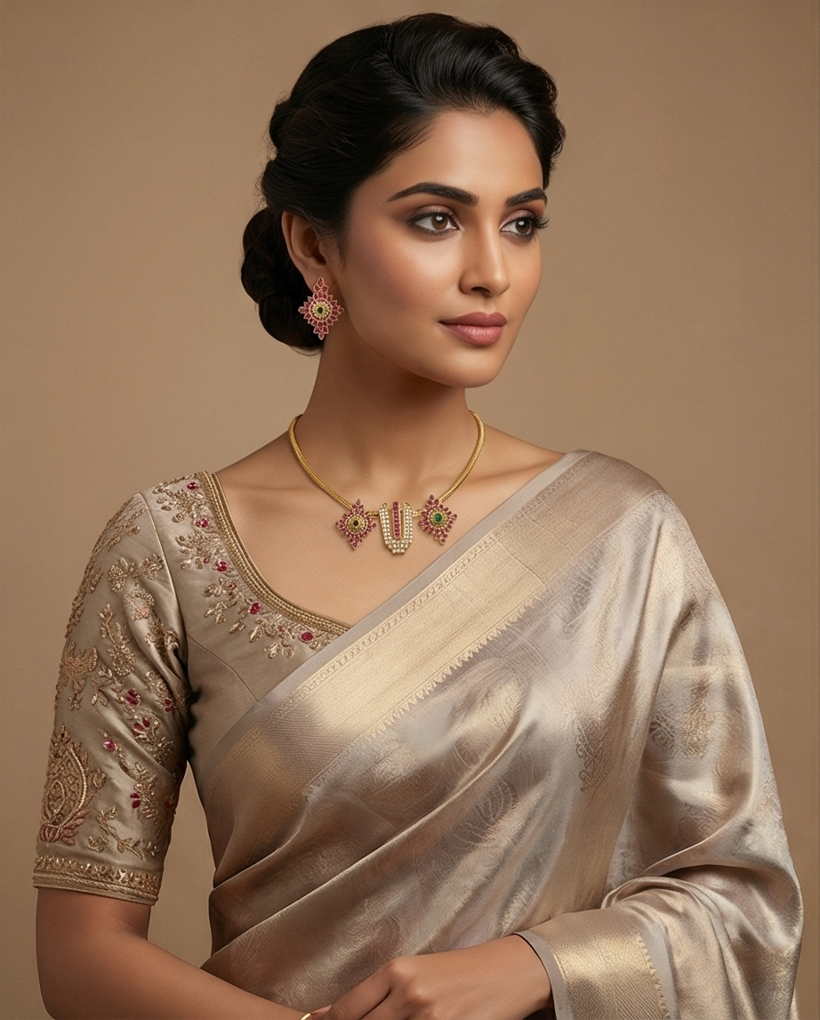 Shanku Chakra Nama design necklace with earrings (NRW5)