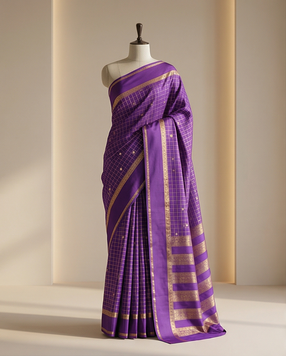 Semi crepe silk saree SR-CPP10-Purple