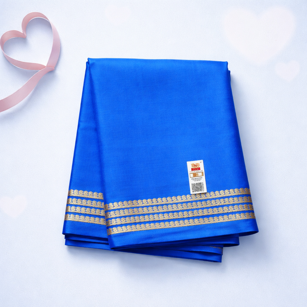 Pure Mysore silk saree SR-CPP1-Blue