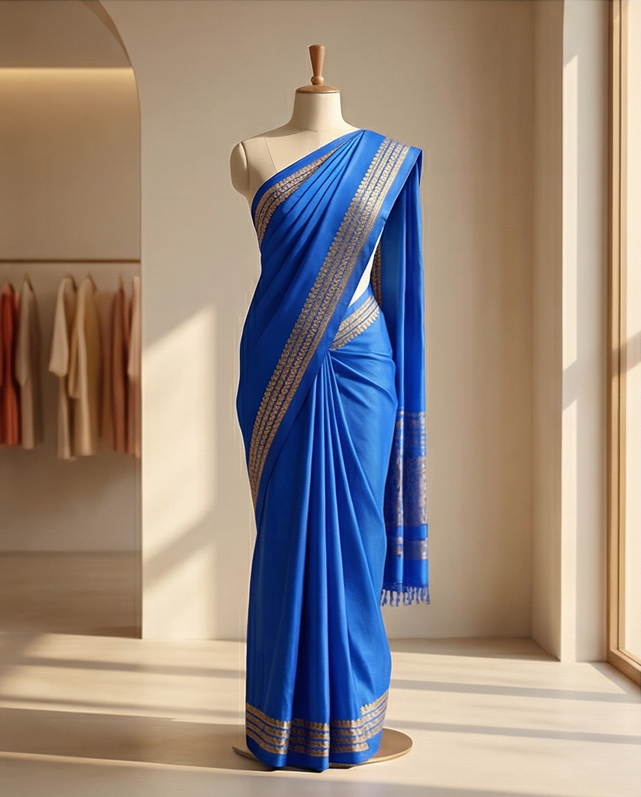 Pure Mysore silk saree SR-CPP1-Blue