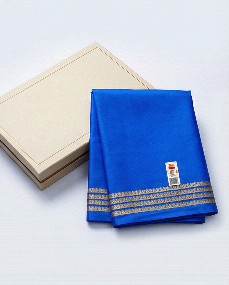 Pure Mysore silk saree SR-CPP1-Blue