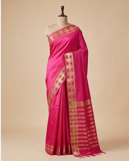 Semi crepe silk saree SR-CPP9-Pink