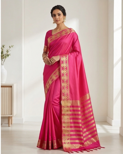 Semi crepe silk saree SR-CPP9-Pink