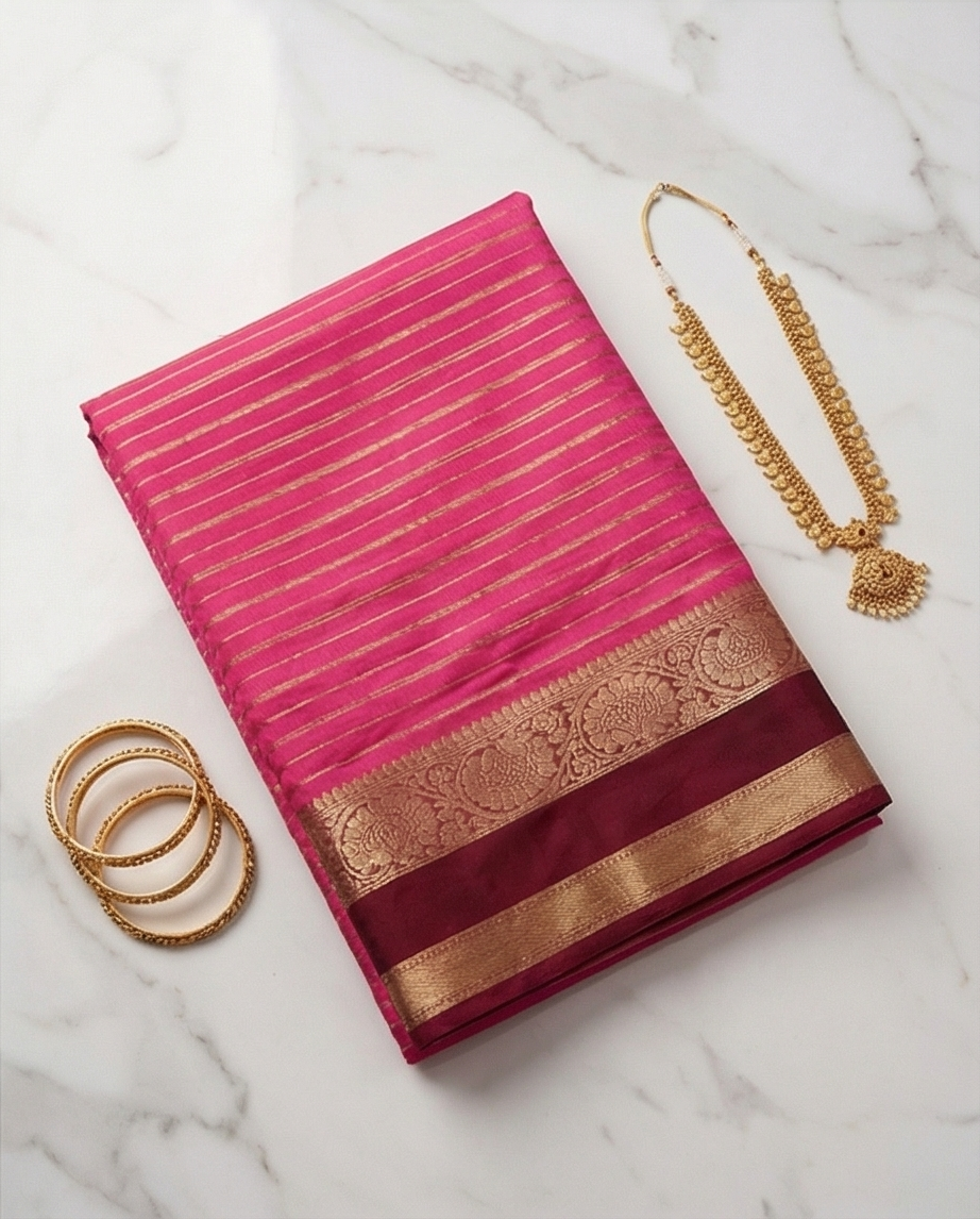 Semi crepe silk saree SR-CPP6-Pink