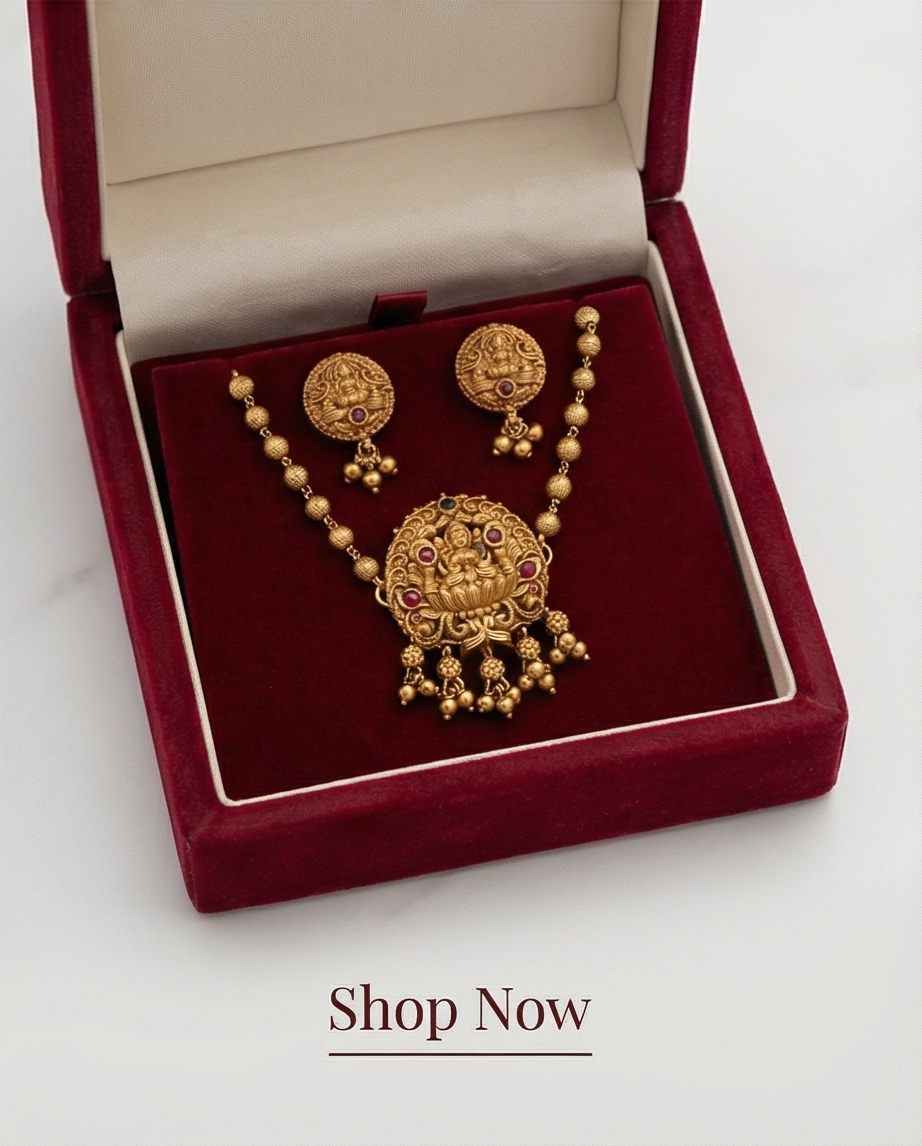 Lakshmi pendant choker with Earrings (NRW41)