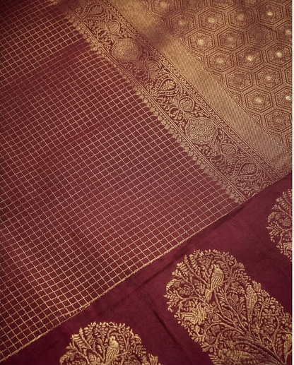 Soft Semi Silk with a smooth, elegant drape (SR-MSP6)-Deep Maroon