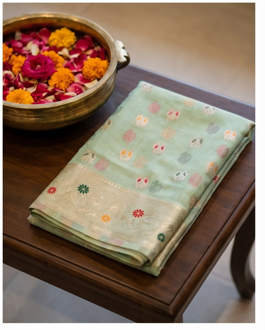 Premium Mint Green Saree (SR-SP43)