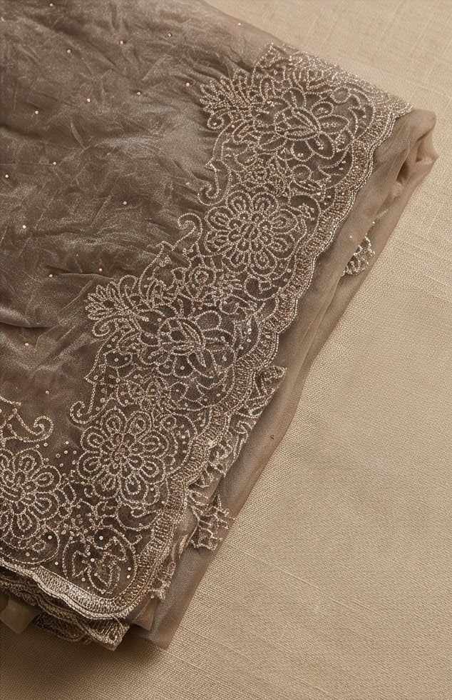 Tribal Shade Grayish Designer Saree (SR-SP32)