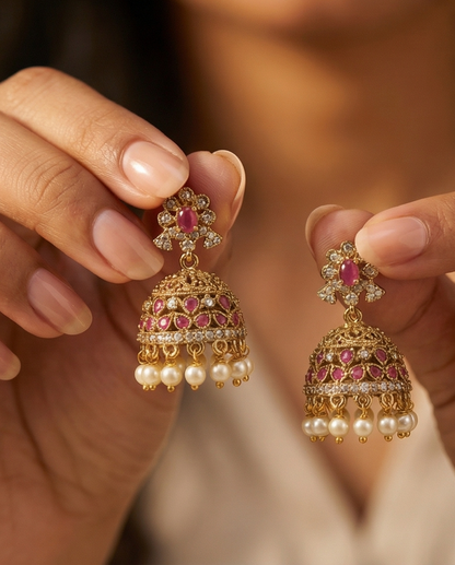 Pink and white stone Jumka (NRW6)