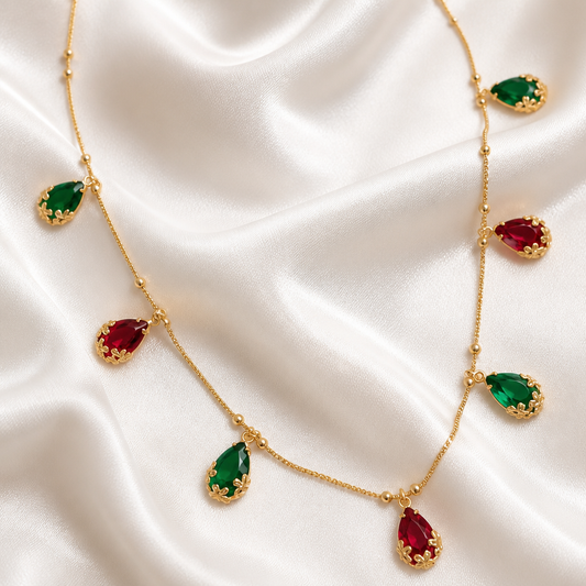 Multi colour stone necklace without Earrings (NRW-99)