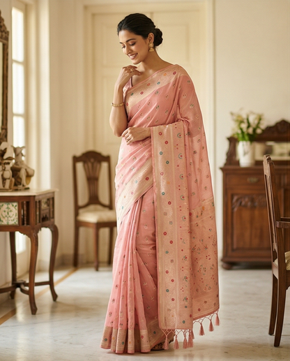 Premium Pink Colour Saree (SR-SP26)