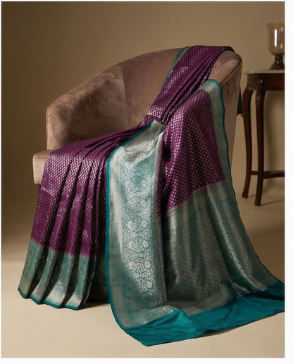 Smooth, flexible, and lightweight Semi Silk  premium Saree (SR-MSP5)-Rich Purple