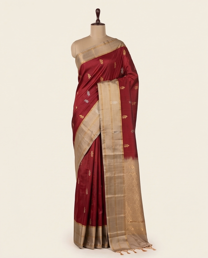 Maroon Kanjivaram Silk Saree