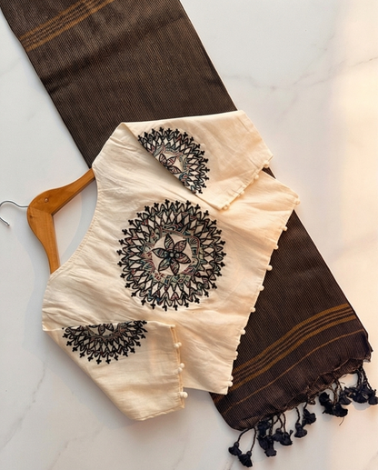 Cotton Saree + Stitched Blouse - SR-KP71