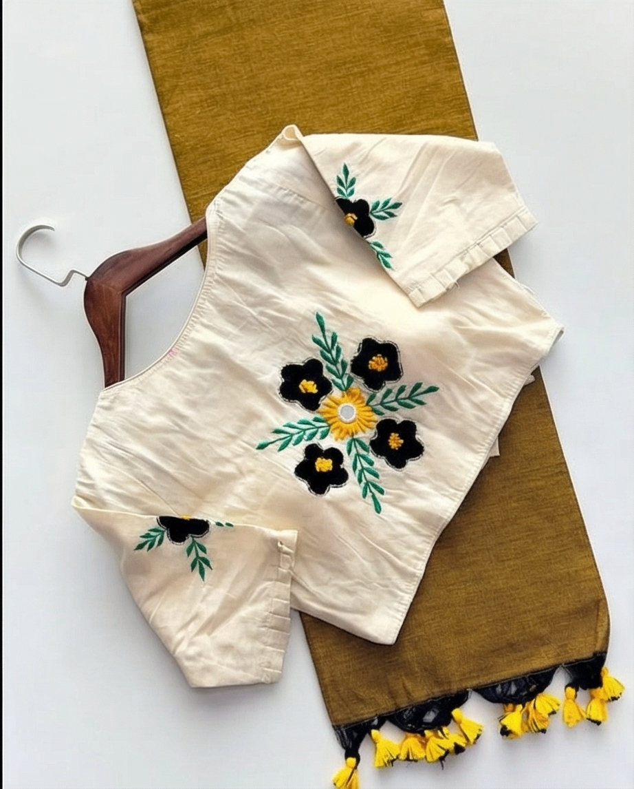 Cotton Saree + Stitched Blouse - SR-KP72