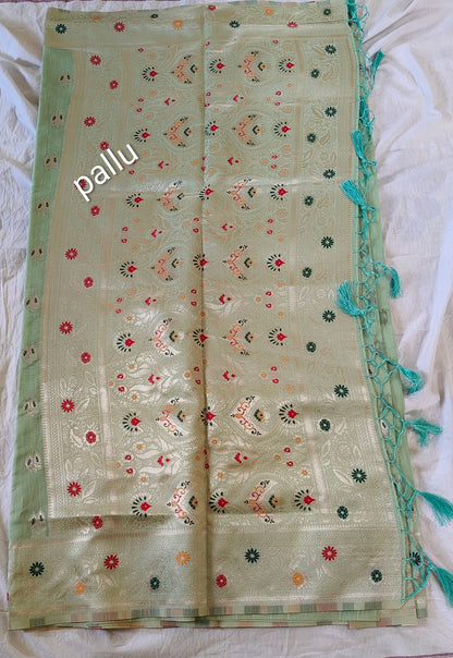 Premium Mint Green Saree (SR-SP43)