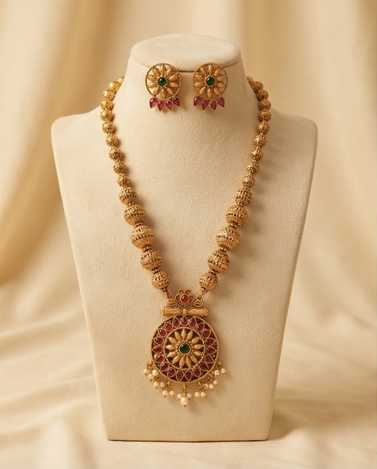 Double side pendant Haram with 2set earrings (NRW40)