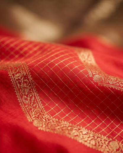 Crepe silk -Orange with brown(SR-MSP39)