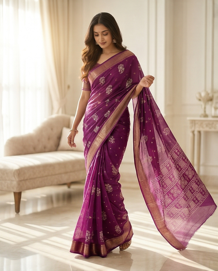 Wine Beauty Synthetic Saree (SR-SP17)