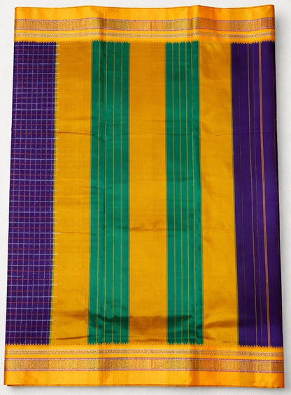 Blue Checks Ilkal Cotton Saree (SR-SP9)