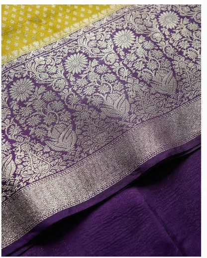 Smooth, flexible, and lightweight Semi Silk  premium Saree (SR-MSP5)-Bright Yellow