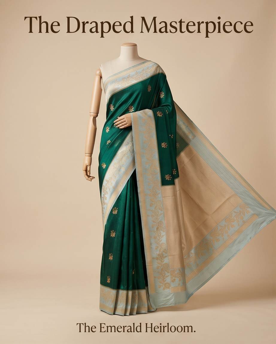 Premium Viscose-Bottle green with sea blue(SR-MSP40)