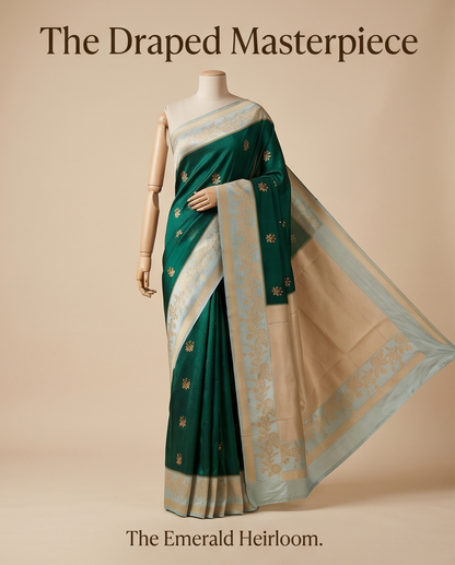 Premium Viscose-Bottle green with sea blue(SR-MSP40)