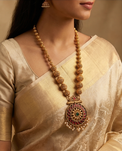 Double side pendant Haram with 2set earrings (NRW40)