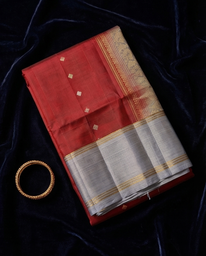 Deep Maroon Kanjivaram Silk Saree