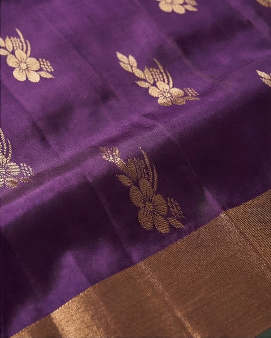 Kanchipuram Silk Saree - Purple & Green - SR-MSP14