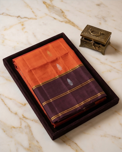 Rist Orange Kanjivaram Silk Saree