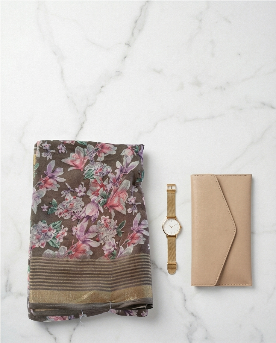 Grey Poonam Saree (SR-SP2)