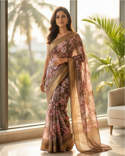 Grey Poonam Saree (SR-SP2)