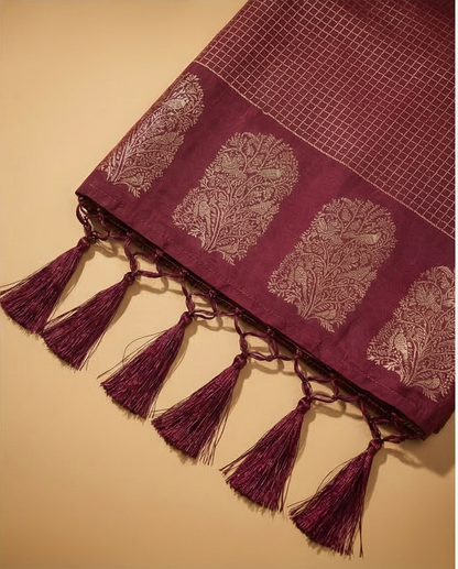 Soft Semi Silk with a smooth, elegant drape (SR-MSP6)-Deep Maroon