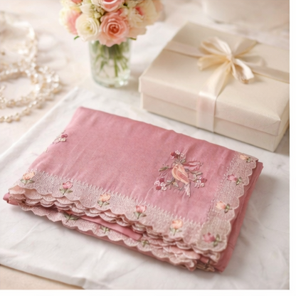 Pink Bird with Flower Fancy Saree (SR-SP29)