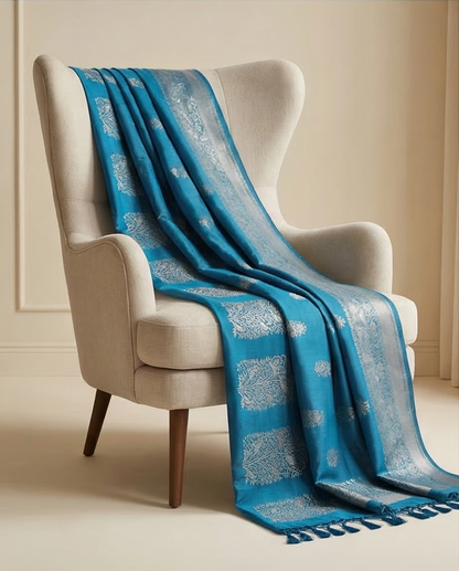 Soft Semi Silk with a smooth, elegant drape (SR-MSP6)-Blue