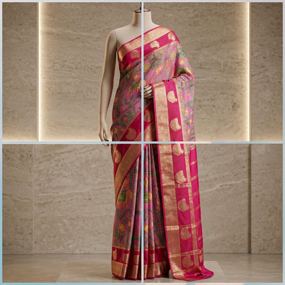 Kalamkari-Nandi design-Pink(SR-MSP20)