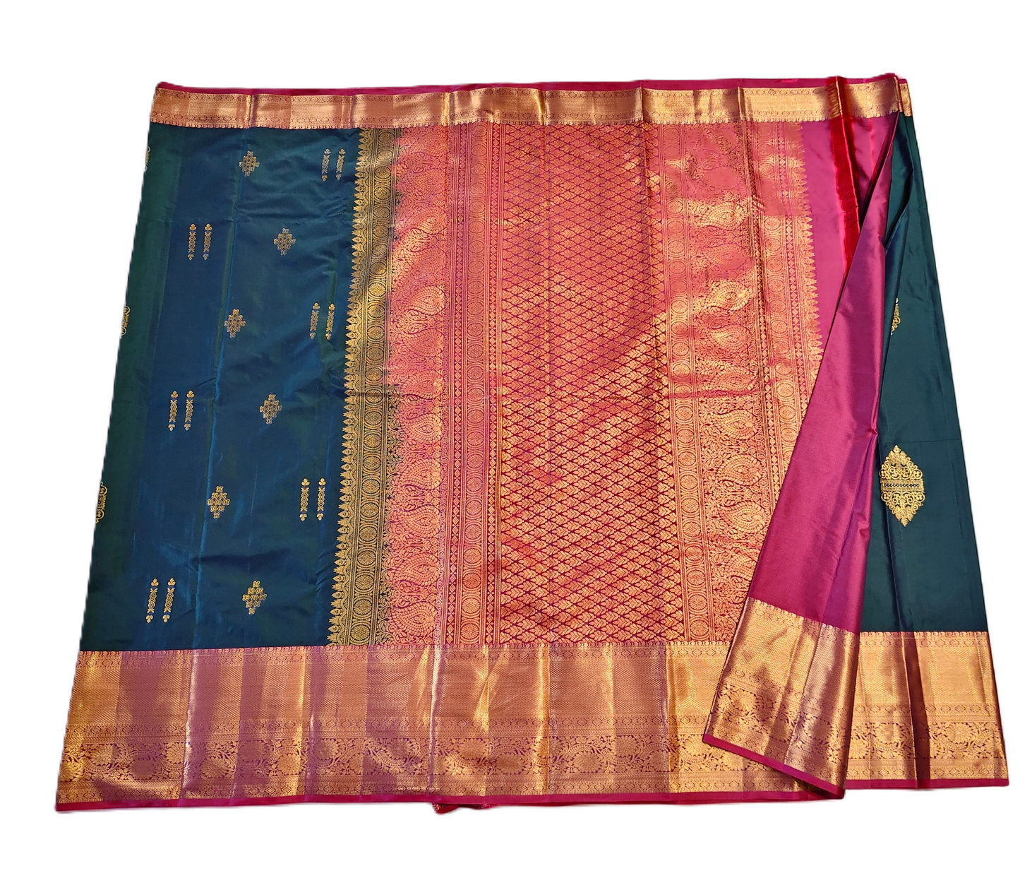 Green Kanchipuram Semi Silk sarees
