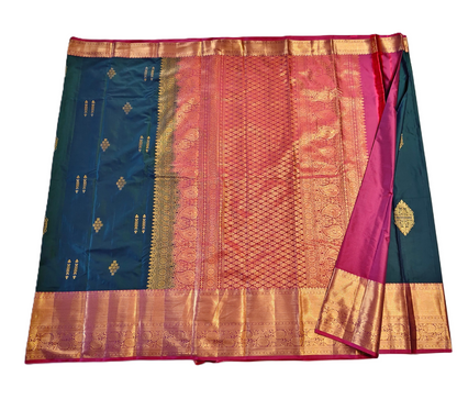 Green Kanchipuram Semi Silk sarees
