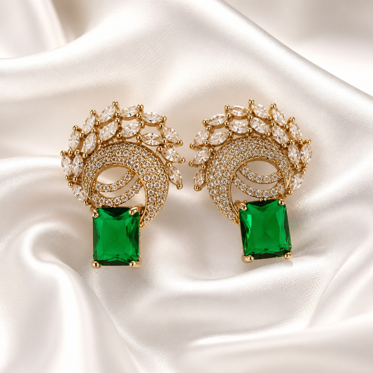 Fancy Earrings - Green (NRW-81)