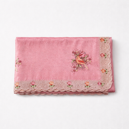 Pink Bird with Flower Fancy Saree (SR-SP29)