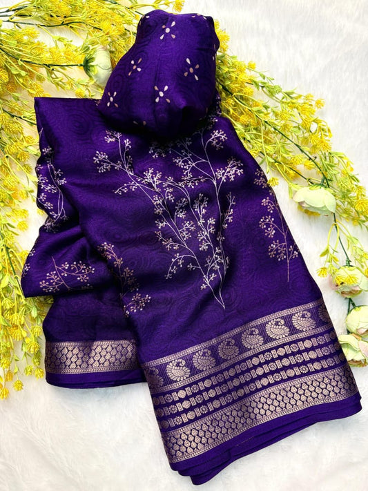 JEQURD VIEWING saree-Purple